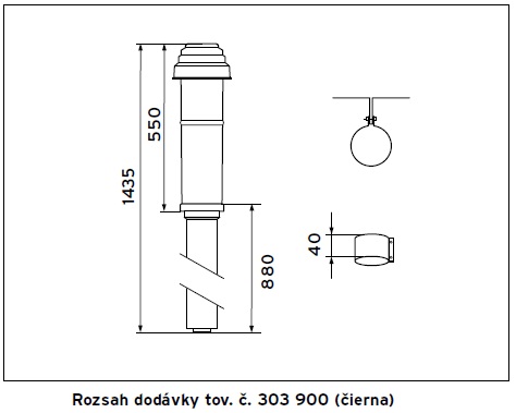 Zvislý dymovod 60/100 čierny