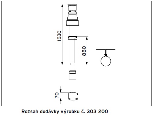 Zvislý dymovod, čierny 80/125