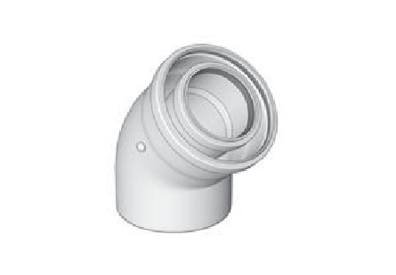 koleno koaxiálne DN 125/80  45°